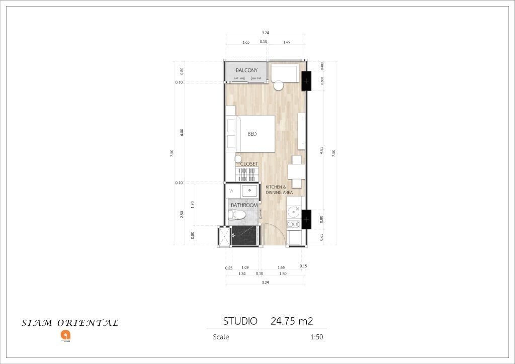 СТУДИЯ 24.75 m2