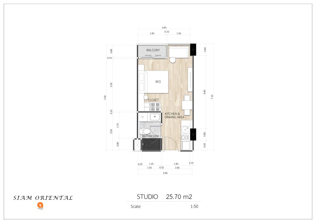 СТУДИЯ 25.70 m2