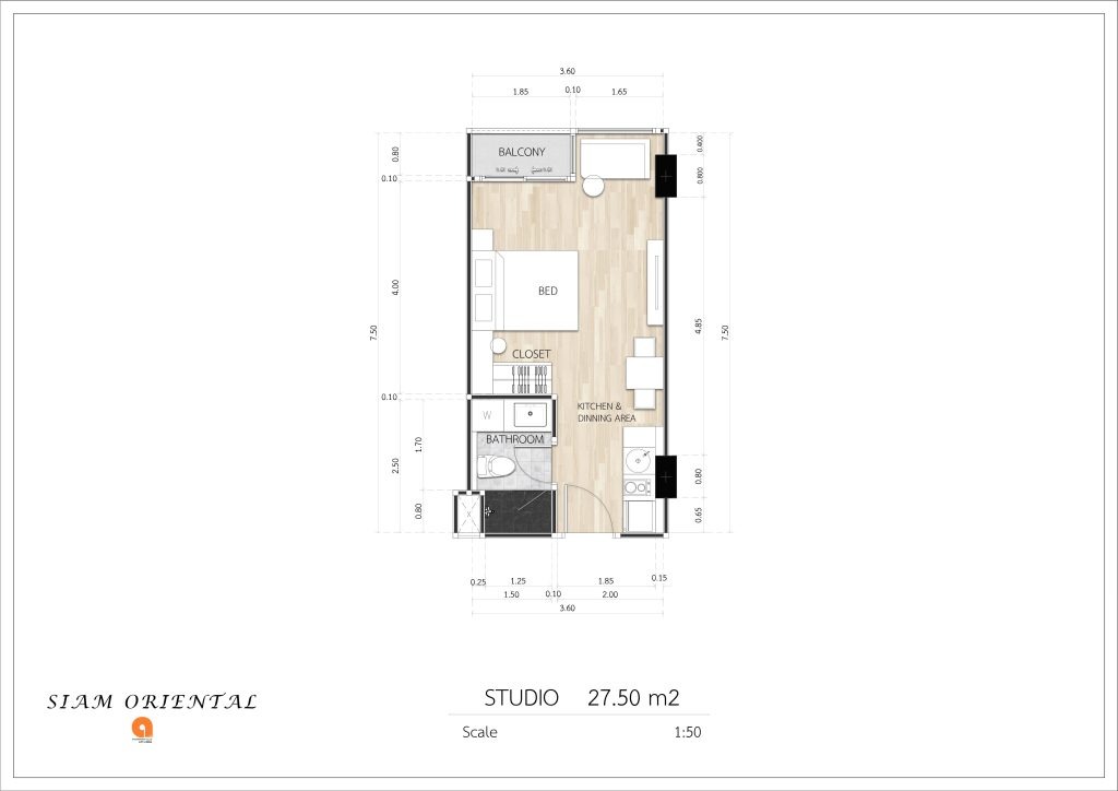 СТУДИЯ 27.50 m2