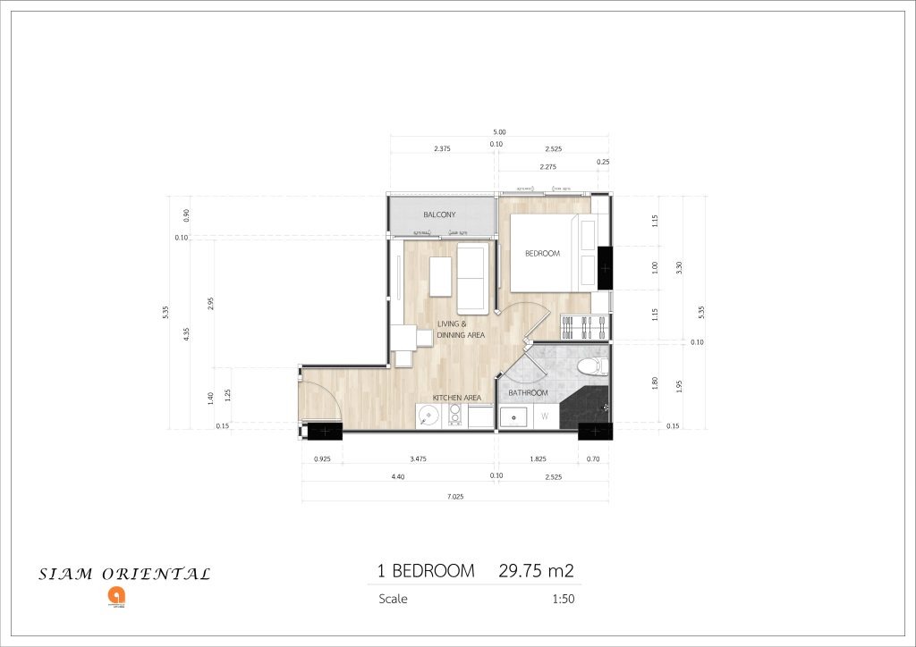 ОДНА СПАЛЬНЯ 29.75 m2