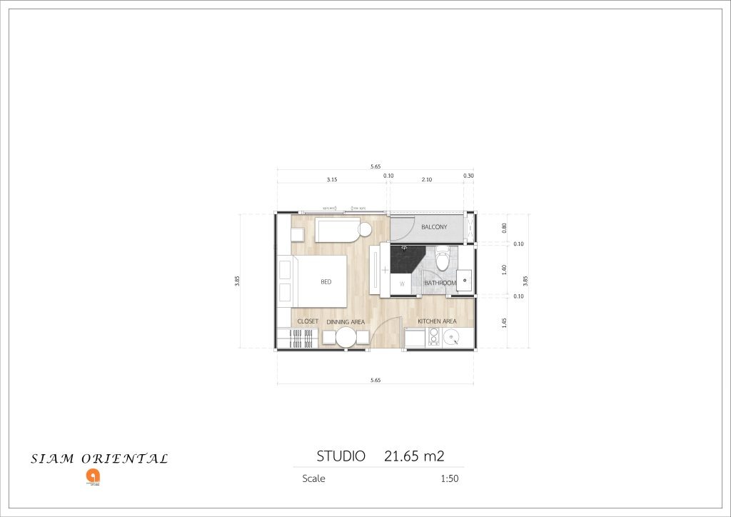 СТУДИЯ 21.65 m2