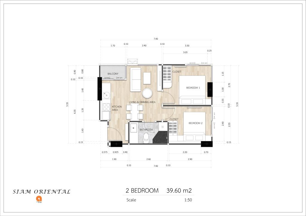 ДВЕ СПАЛЬНИ 39.60 m2