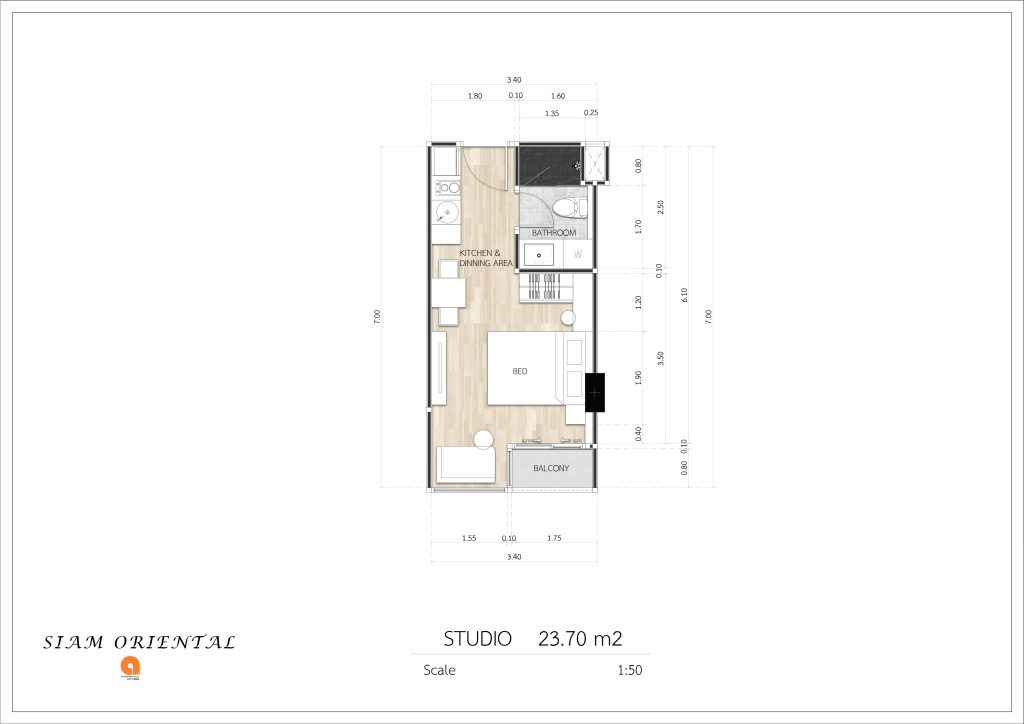 СТУДИЯ 23.70 m2