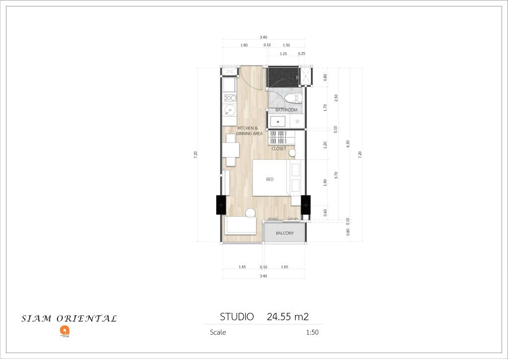 СТУДИЯ 24.55 m2